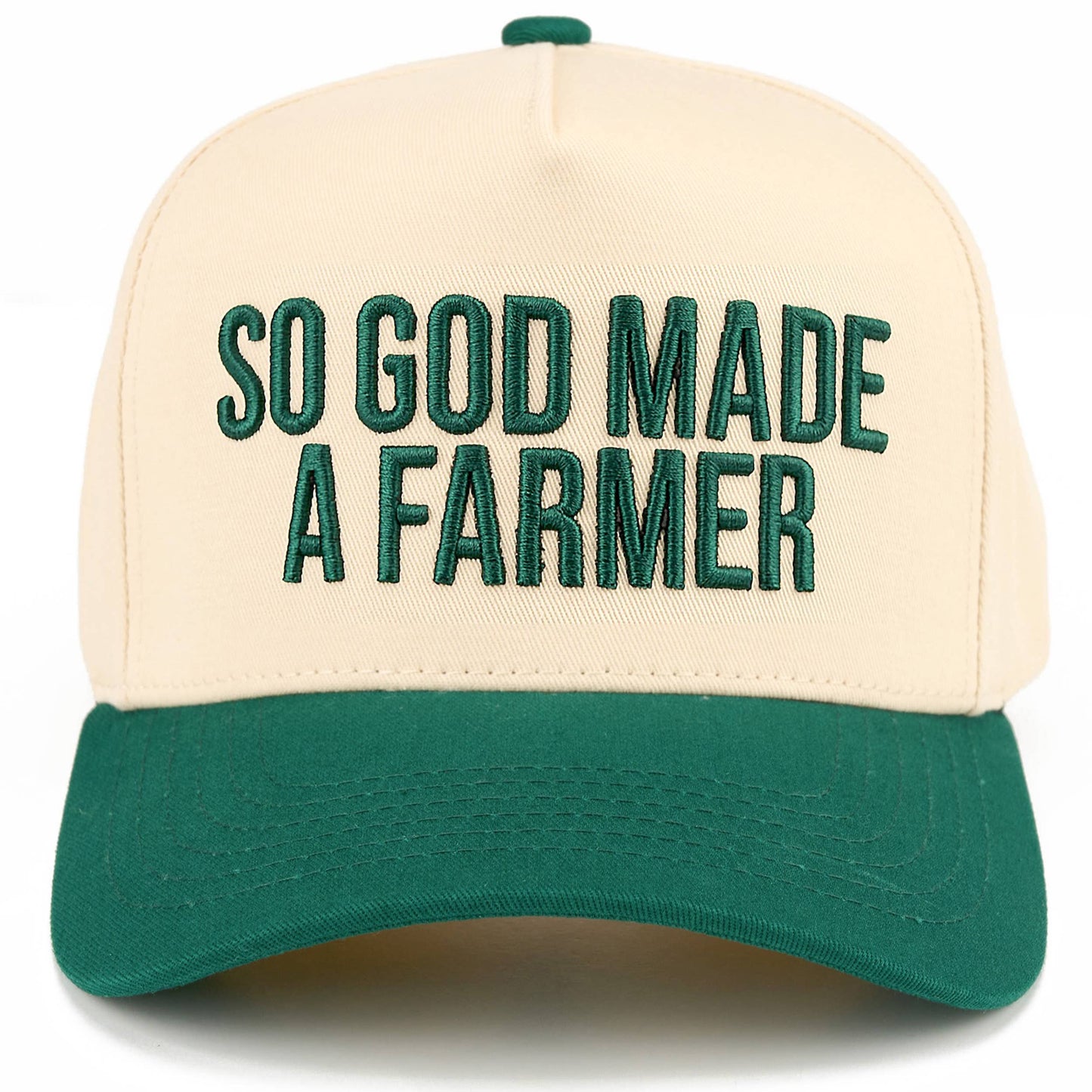 SO GOD MADE A FARMER Letter Two Tone Trucker Hat