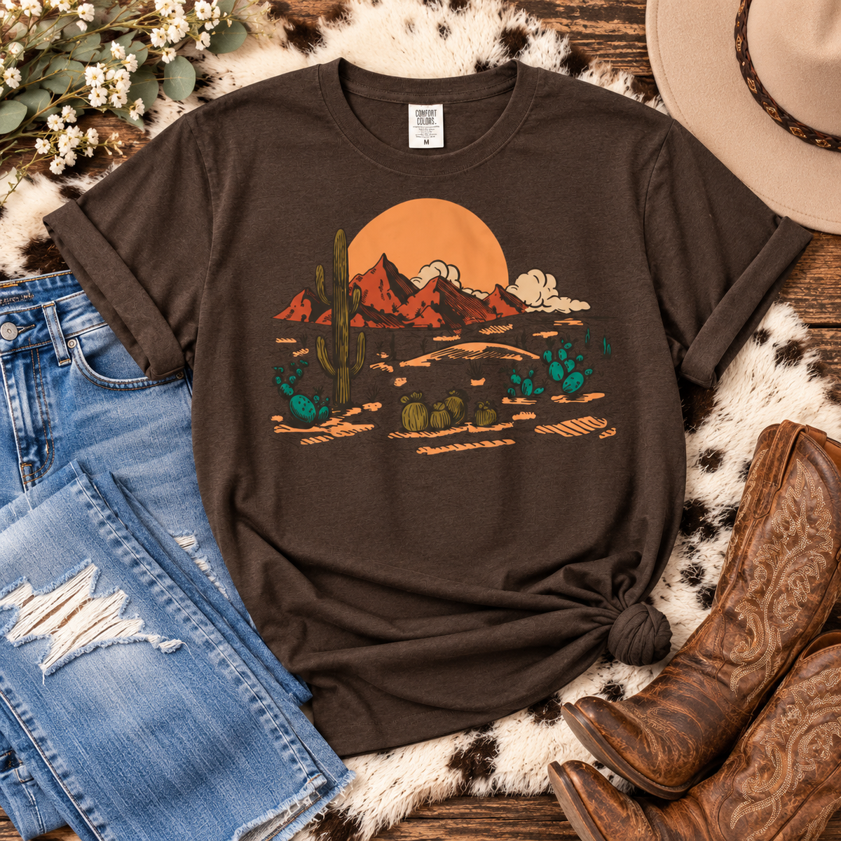 Mountain Desert Sunset Landscape T-Shirt