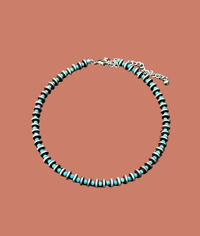 738467, 16" Rondelel Western Bead Necklace