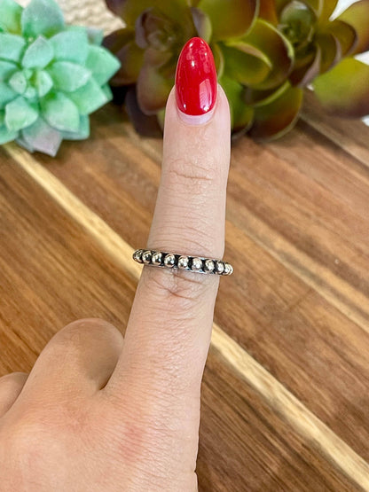 Beautiful Handmade 4mm  Sterling Silver Adjustable Ring ring 122