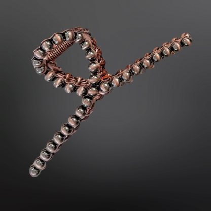 Western Pearl Inspired Claw Clip - Hair Clip: Silver