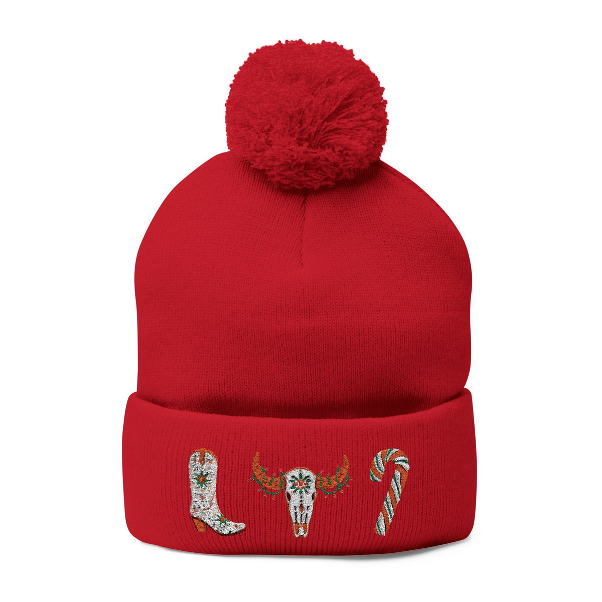 Christmas Cowgirl Pom-Pom Knit Cap