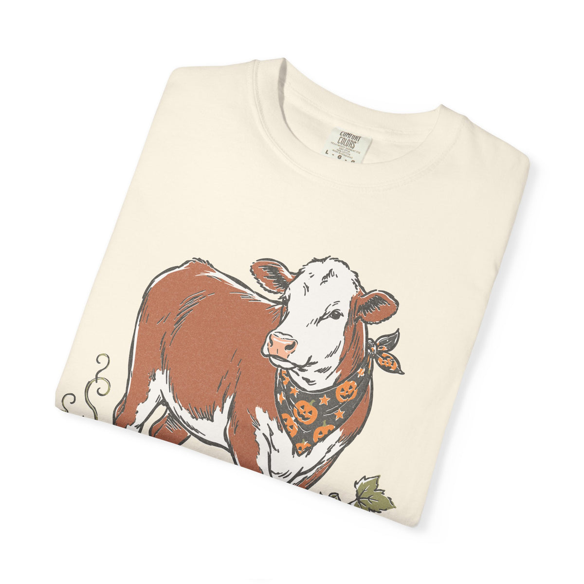 Pumpkin Patch Cow Tee — Autumn Farm Animal T-Shirt