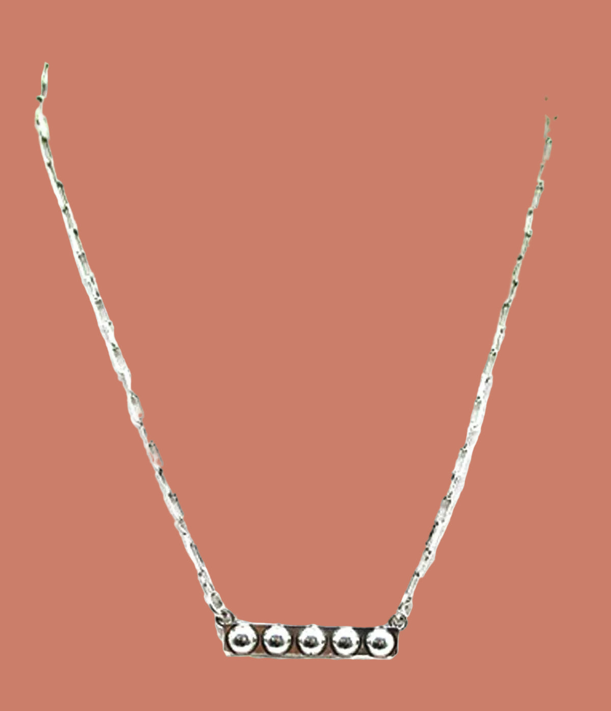 Western Bubble Bar Necklace: Silver