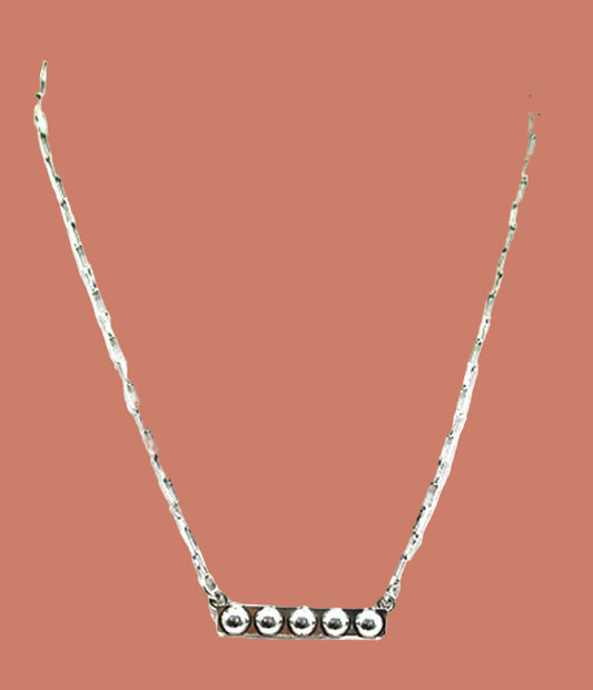 Western Bubble Bar Necklace: Silver