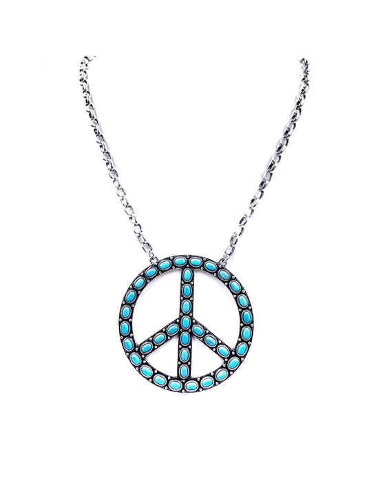 Western Large Peace Sign Necklace