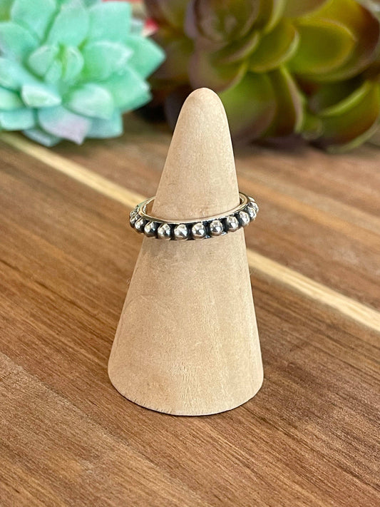Beautiful Handmade 4mm  Sterling Silver Adjustable Ring ring 122
