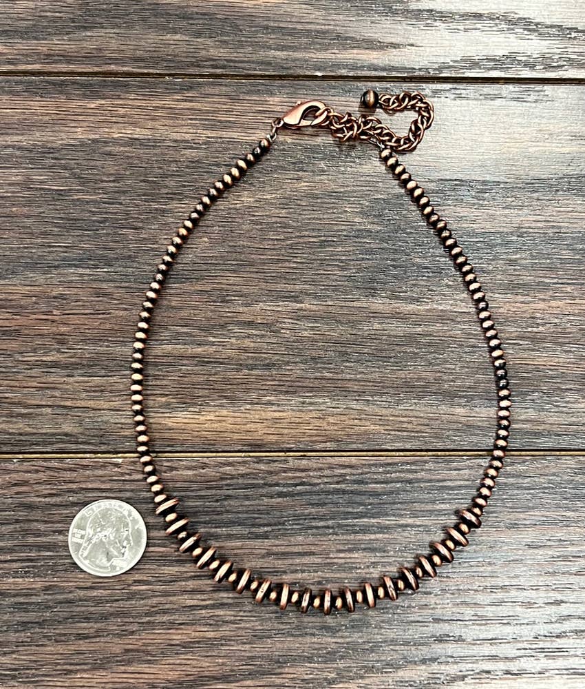 736626, 15" Copper Western Bead Necklace