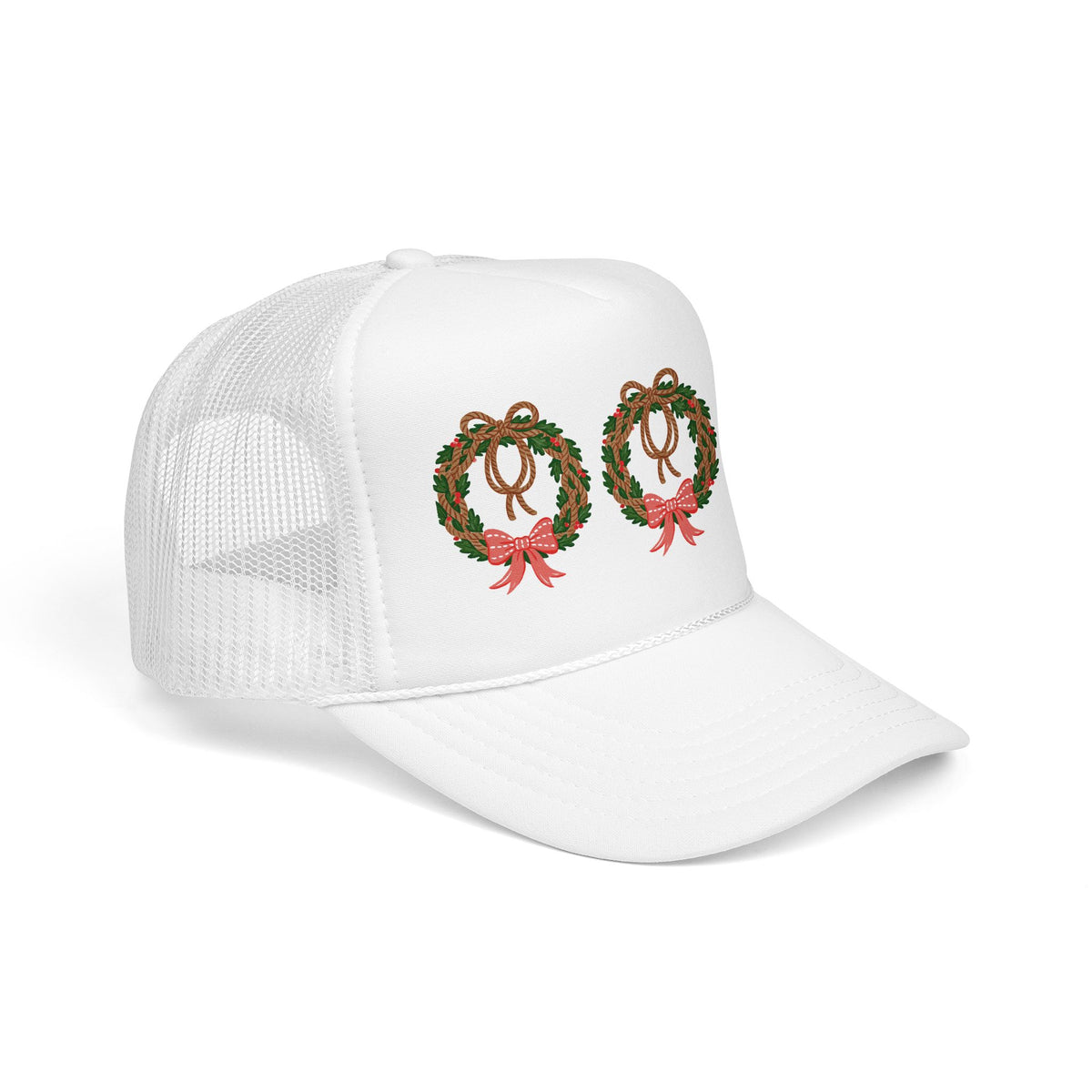 Vintage Christmas Wreath Foam Trucker Hat