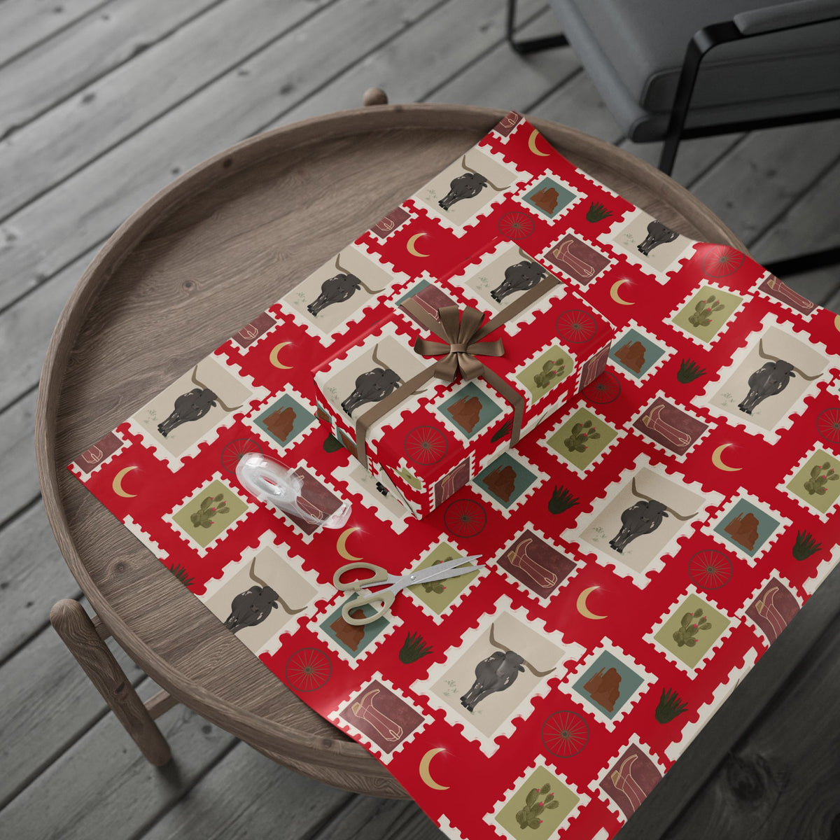 Western Stamp Wrapping Paper