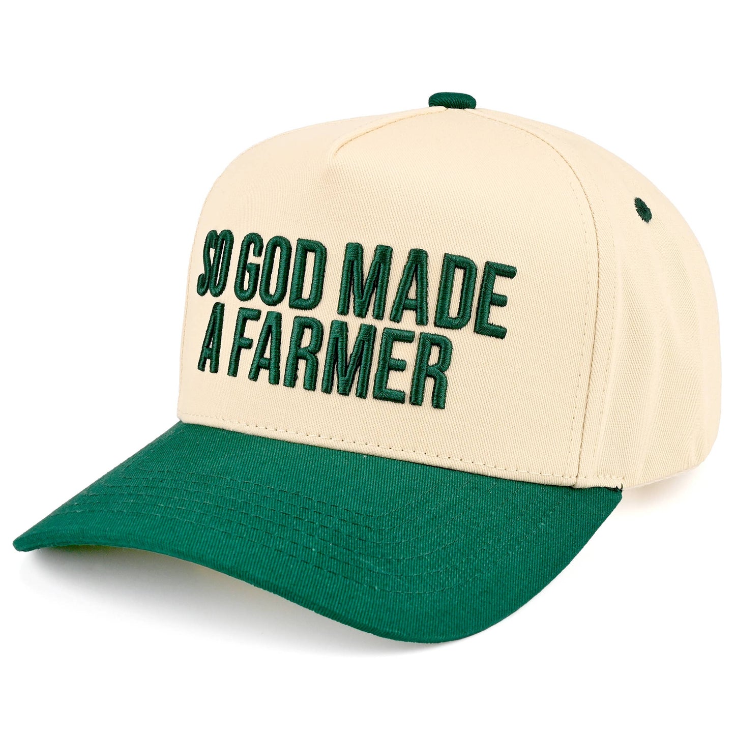 SO GOD MADE A FARMER Letter Two Tone Trucker Hat