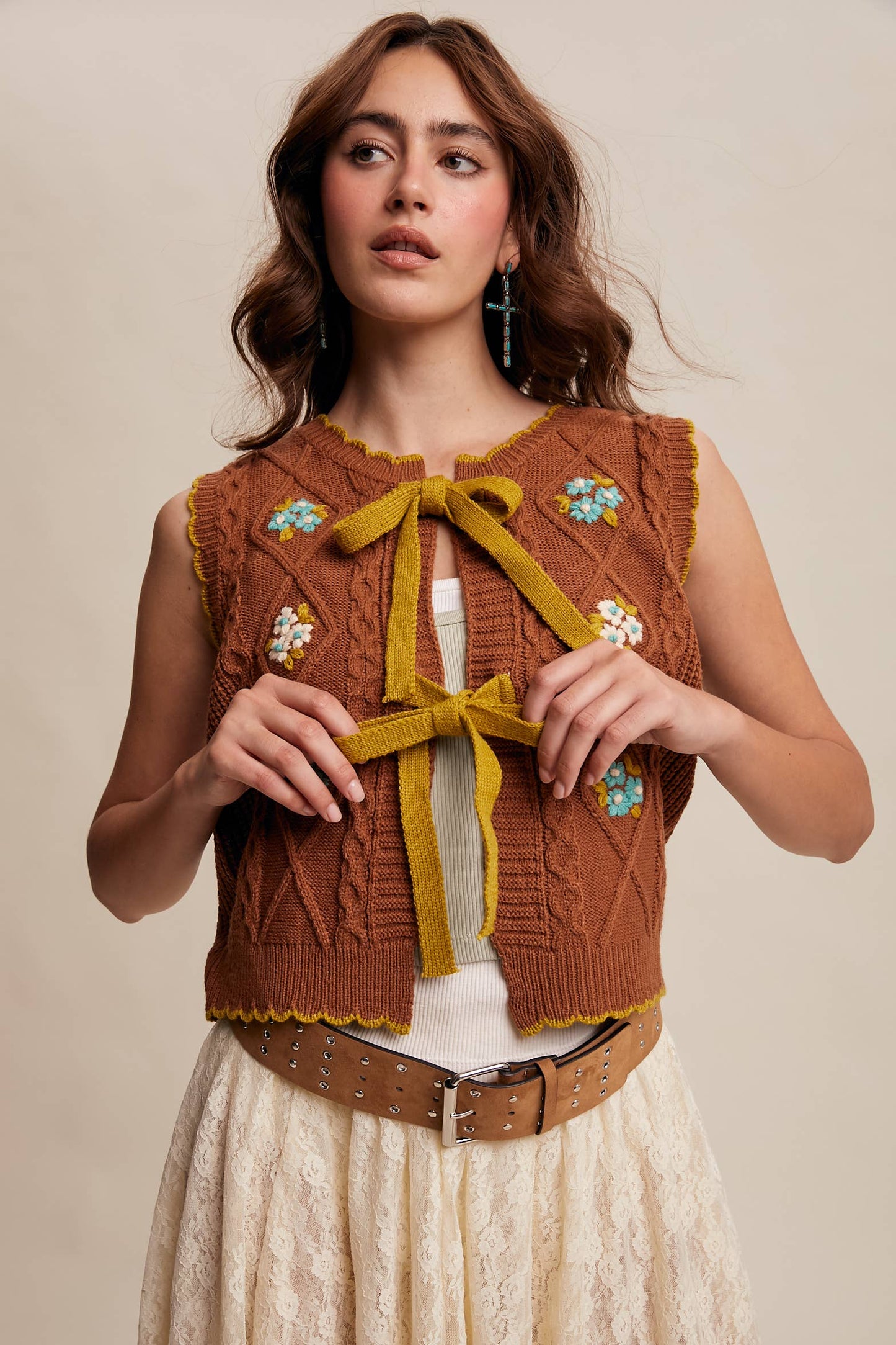 Desert Bloom Tie Front Vest