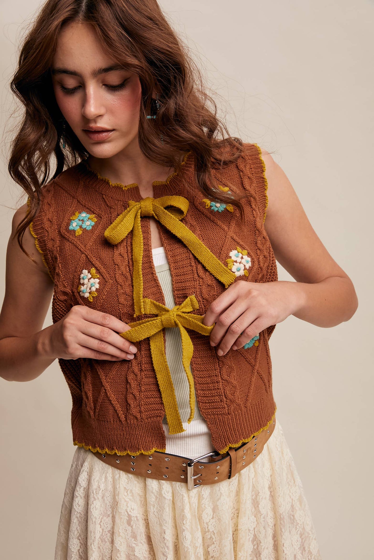 Desert Bloom Tie Front Vest