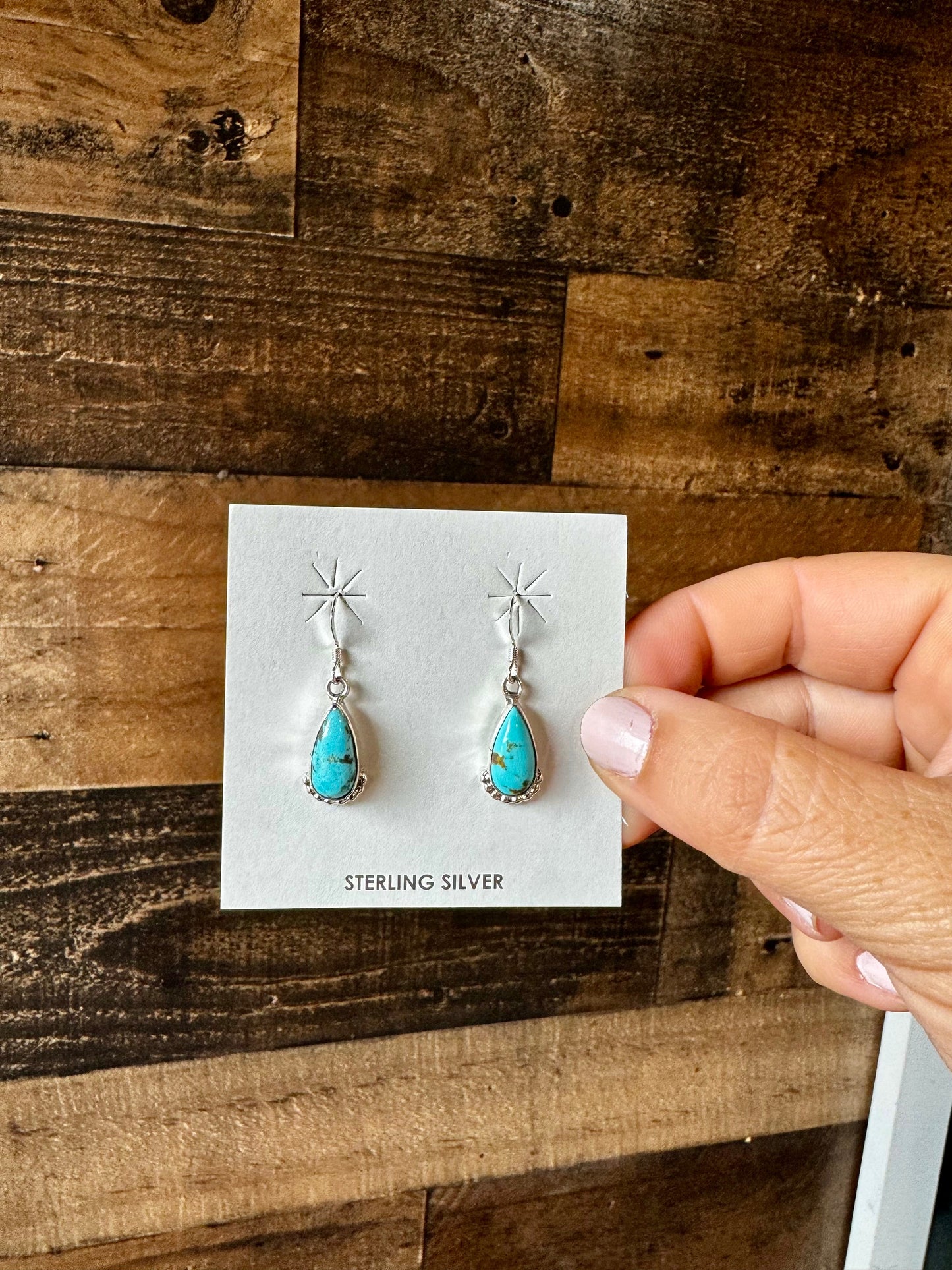 Dangle kingman turquoise earrings