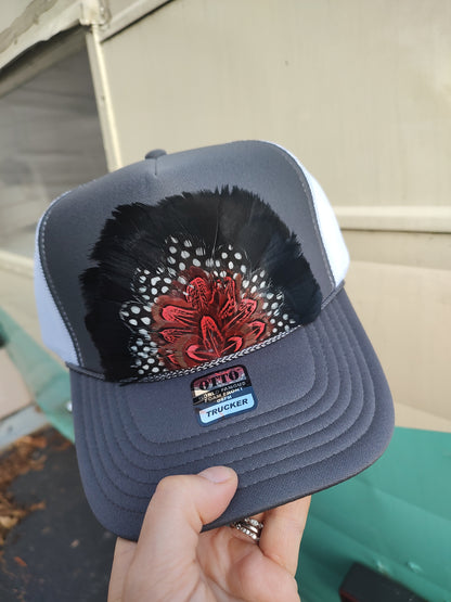 Feather Trucker Hats (color options)