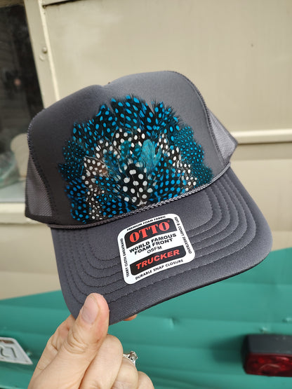 Feather Trucker Hats (color options)