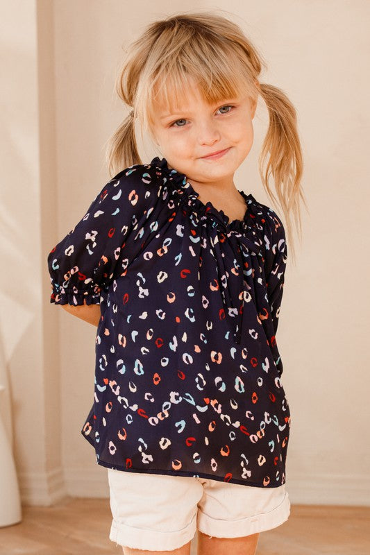 Kids Blue Animal Tie Front