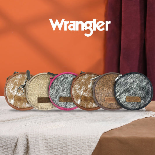 Assorted Colors/Style Wrangler Genuine Hair On Cowhide Coin Pouch Bag Charm