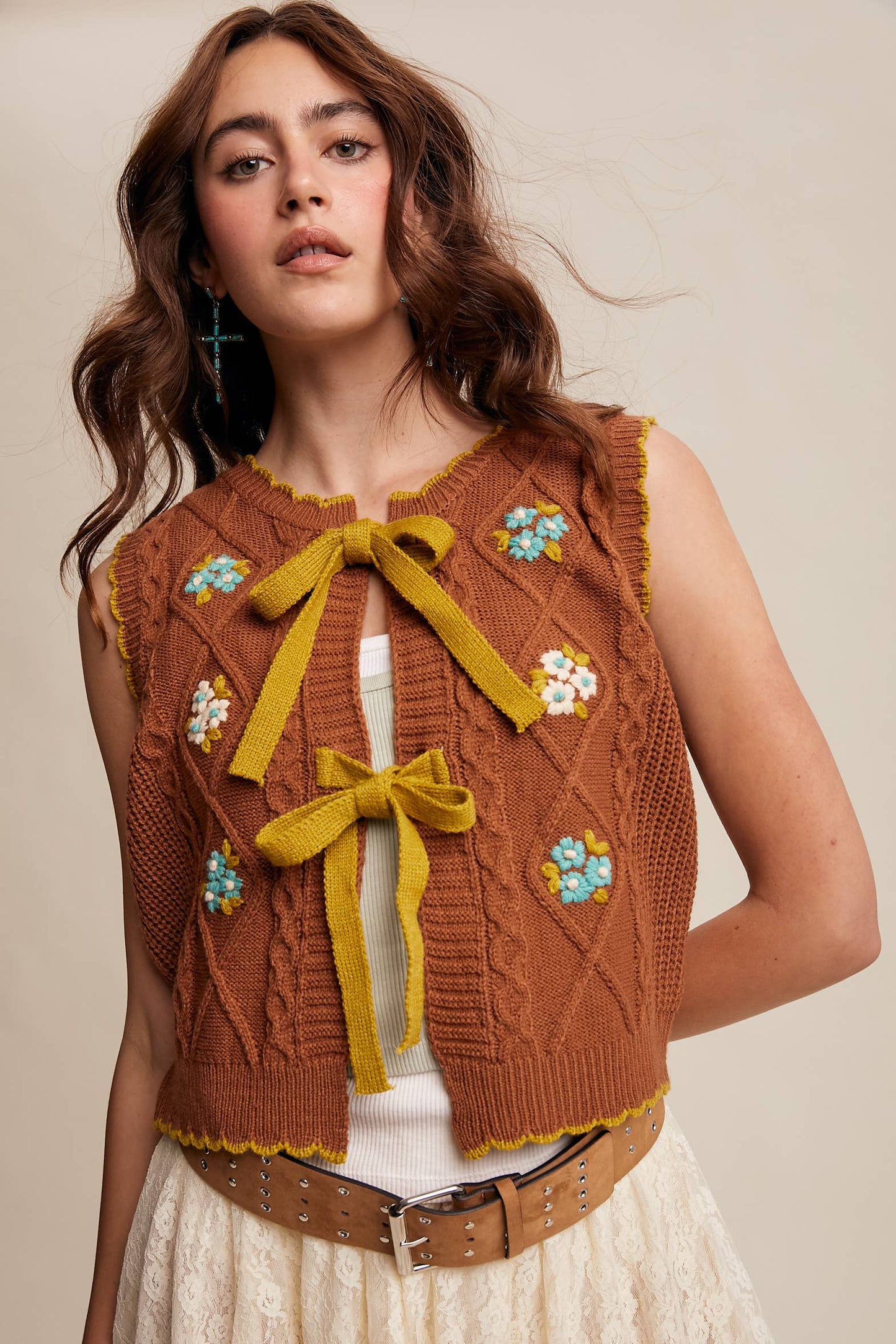 Desert Bloom Tie Front Vest