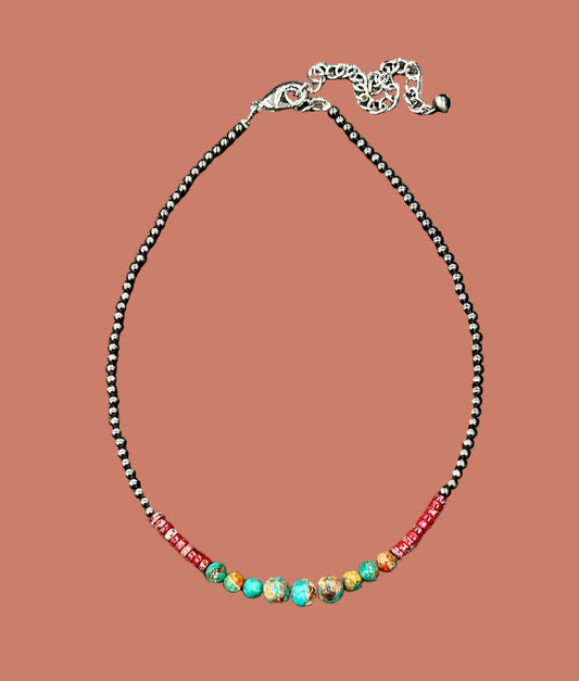 739593, 16" Polish Western Gemstone Necklace