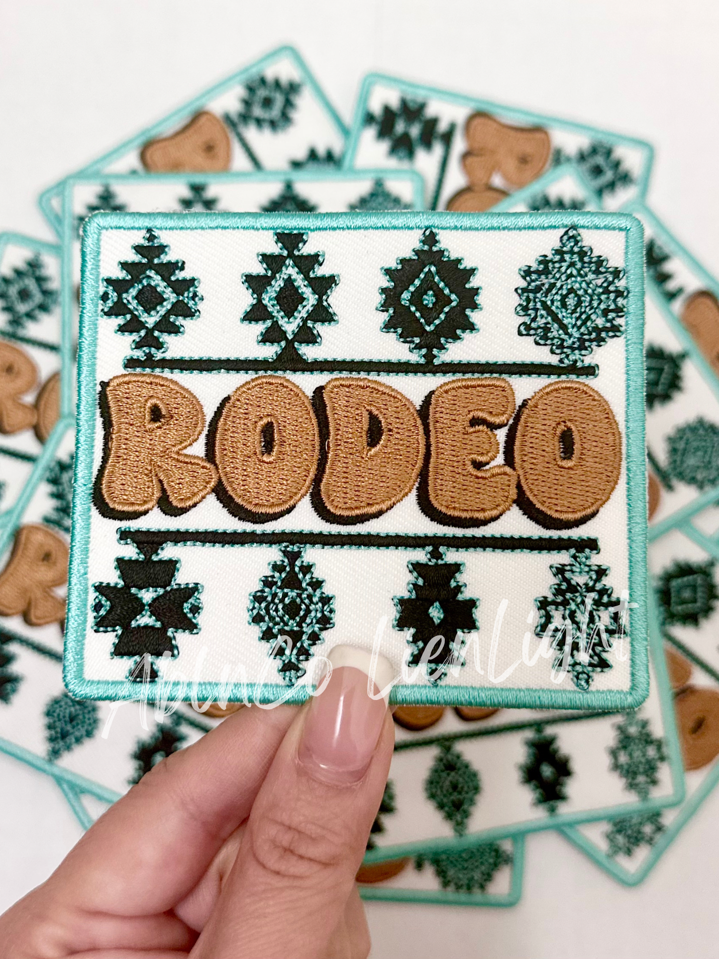 Rodeo turquoise patch trucker hat patches embroidery patch