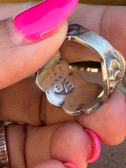 The Cassidy Sterling Flower Cigar Band Ring: 8 Ring 125
