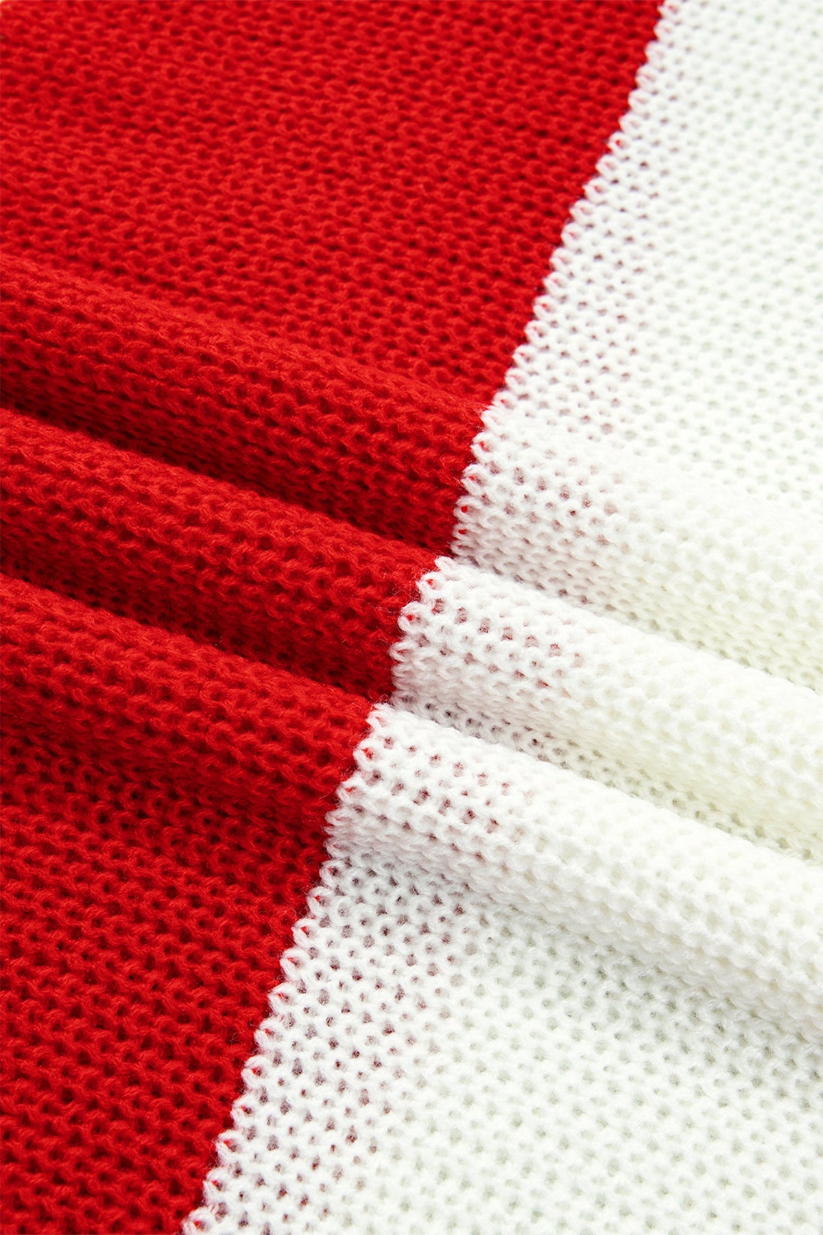 Christmas MERRY Stripe Drop Shoulder Loose Knit Sweater