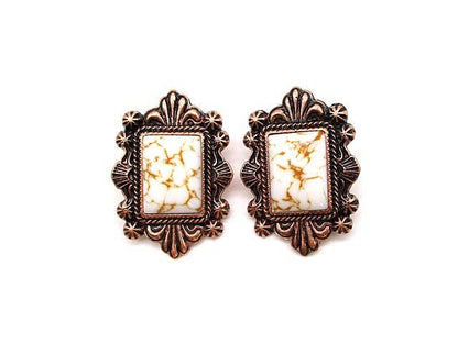 Western Turquoise Stone Post Earring: TURQUOISE
