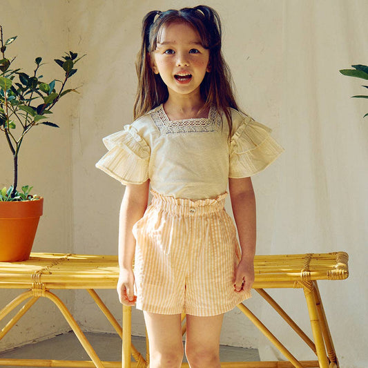 Square Neck Tiered Wide Sleeve