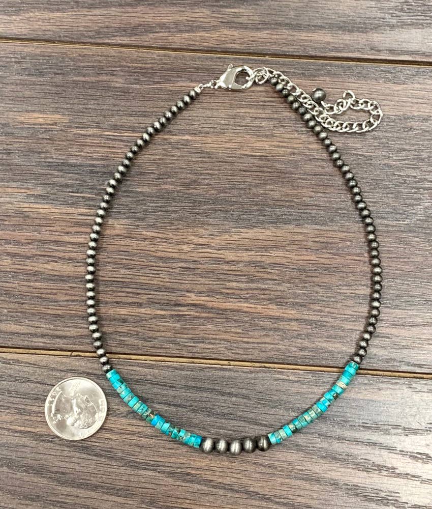 734390, 15" Western 4mm Gemstone Necklace