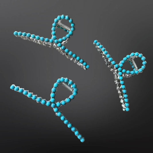 Faux Turquoise Claw Clip - Western Hair Clip