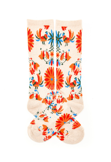 Fringe Otomi Tan Performance Socks