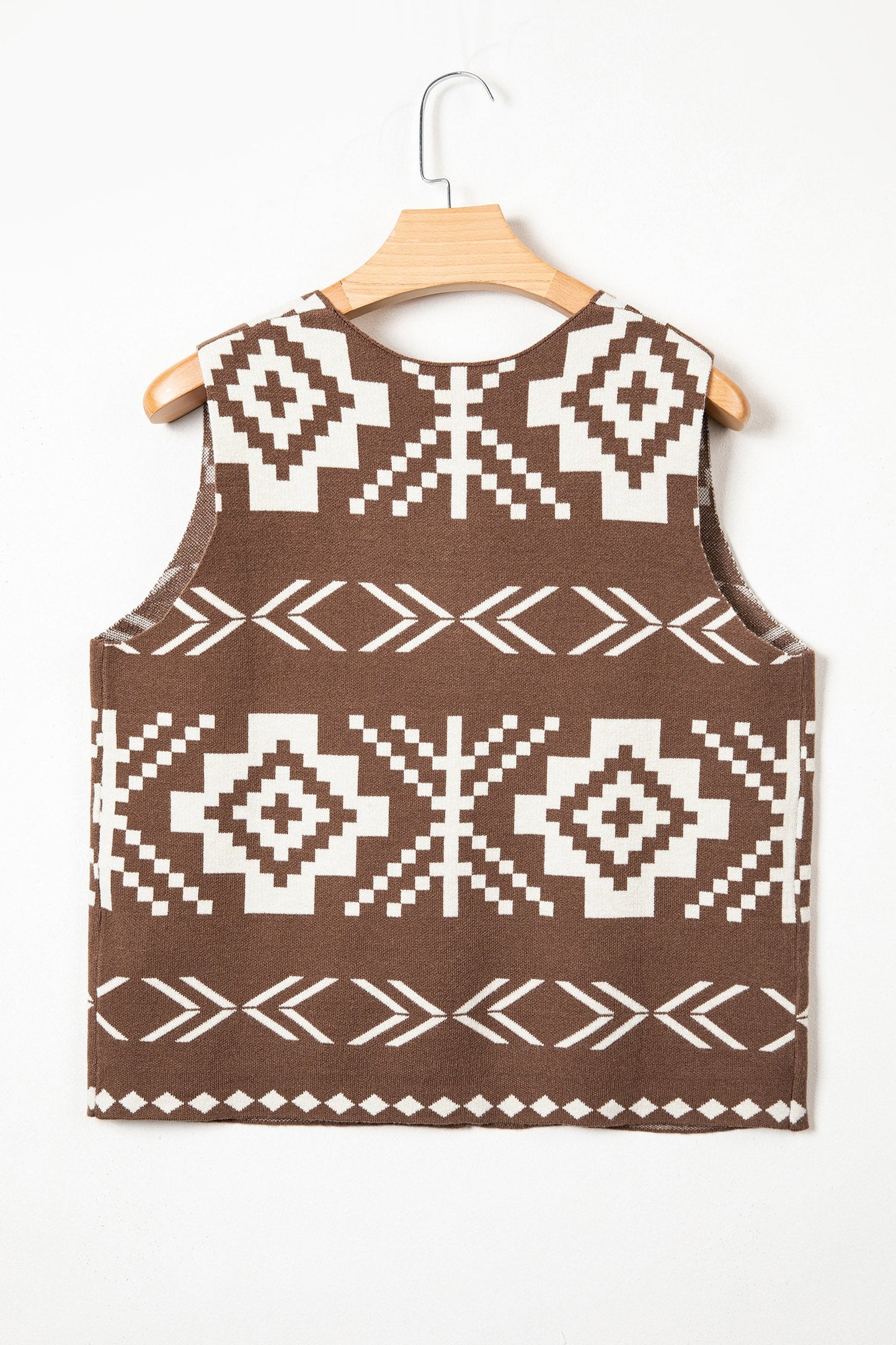 Southwestern Aztec Buttoned Sweater Vest