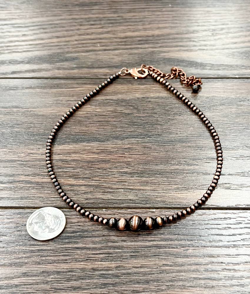 735893, 15" Copper Western Bead Necklace