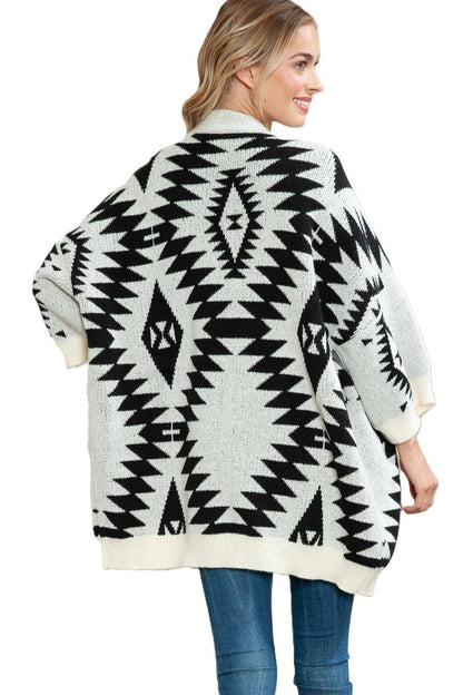 Naomi Wilde | Aztec Styled Cardigan with Large Arms: Brown one size