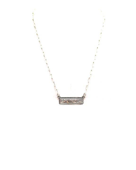 Western Dainty Bar Necklace: Copper