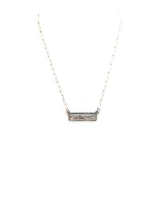 Western Dainty Bar Necklace: Copper