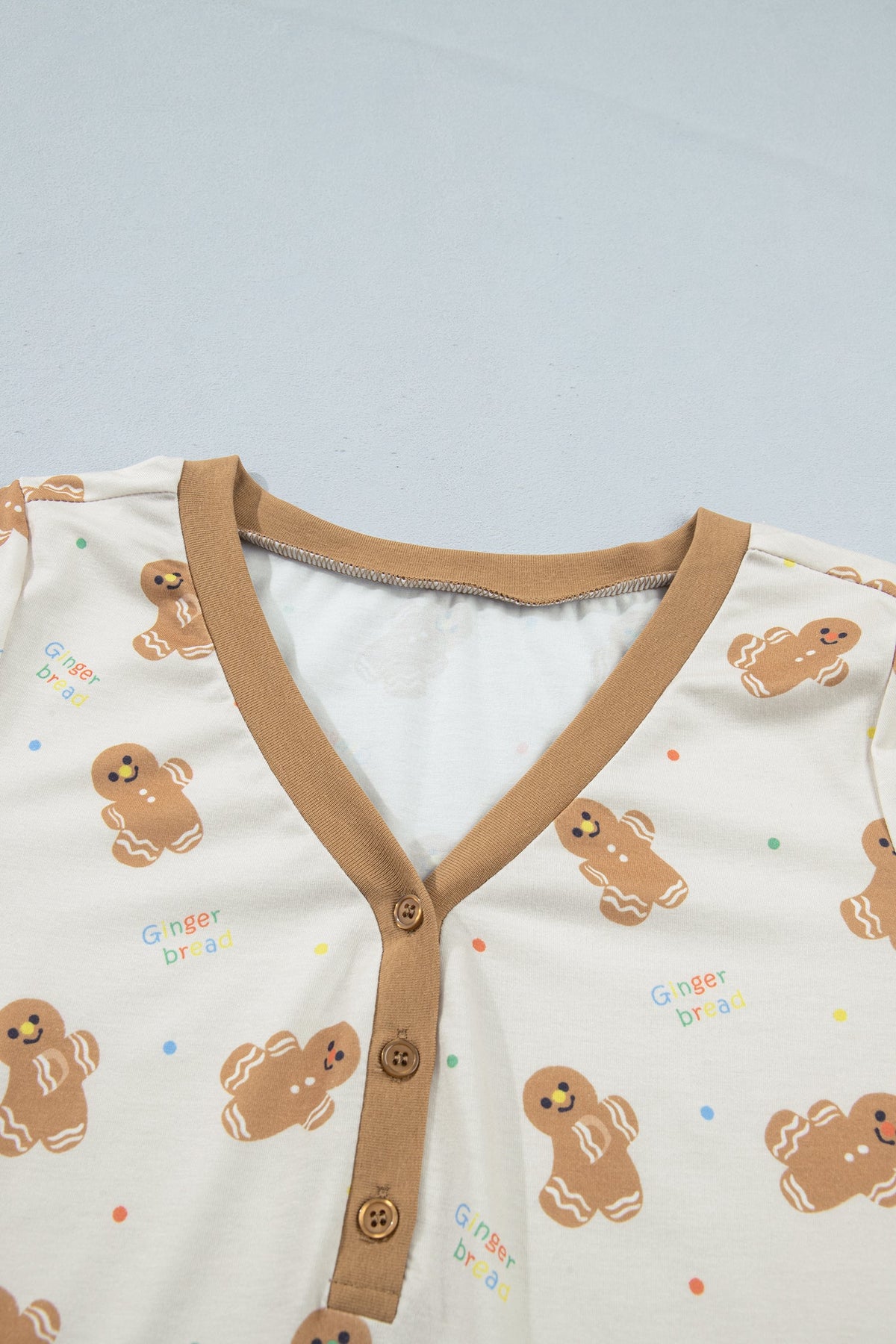 Christmas Gingerbread Top & Pants Pajama Set
