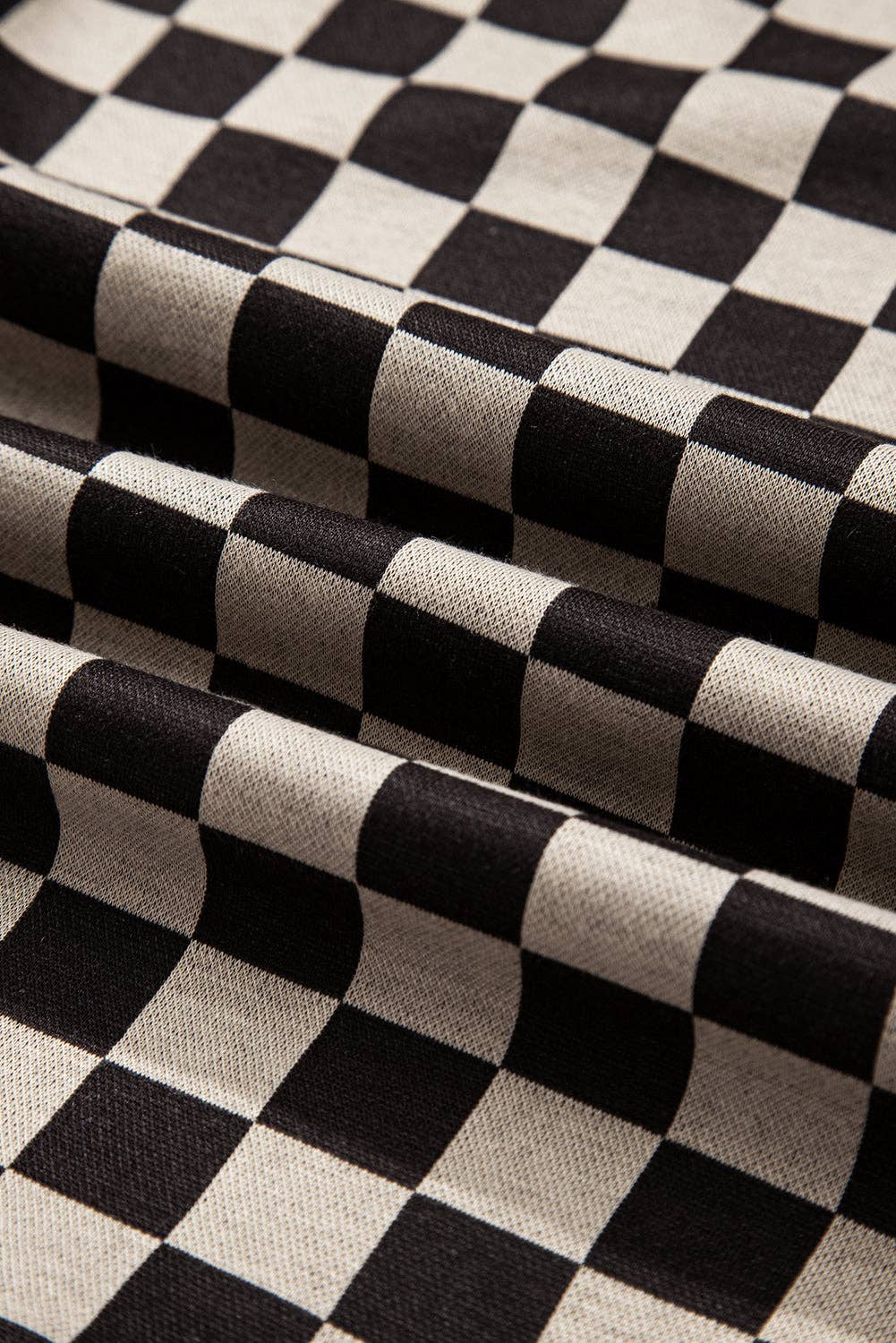 Checker Patchwork Long Sleeve Top