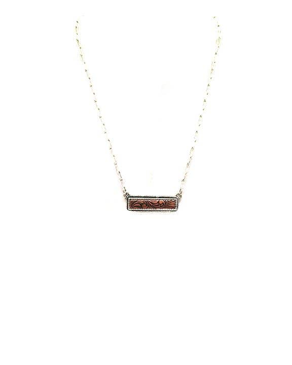 Western Dainty Bar Necklace: Copper