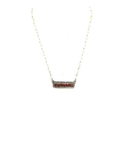 Western Dainty Bar Necklace: Copper