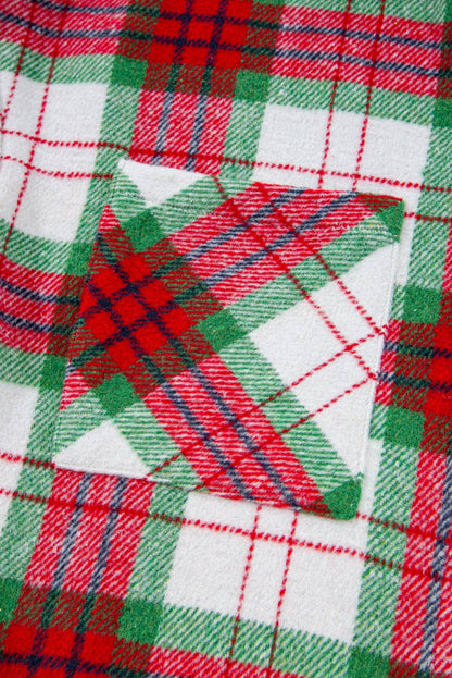 Plaid Flannel Buttoned Christmas Shacket