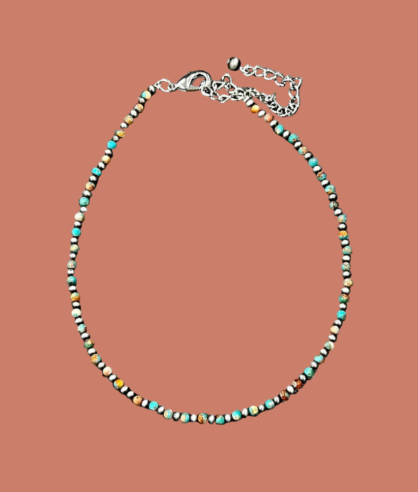 15" Western 4mm Round Gemstone Necklace