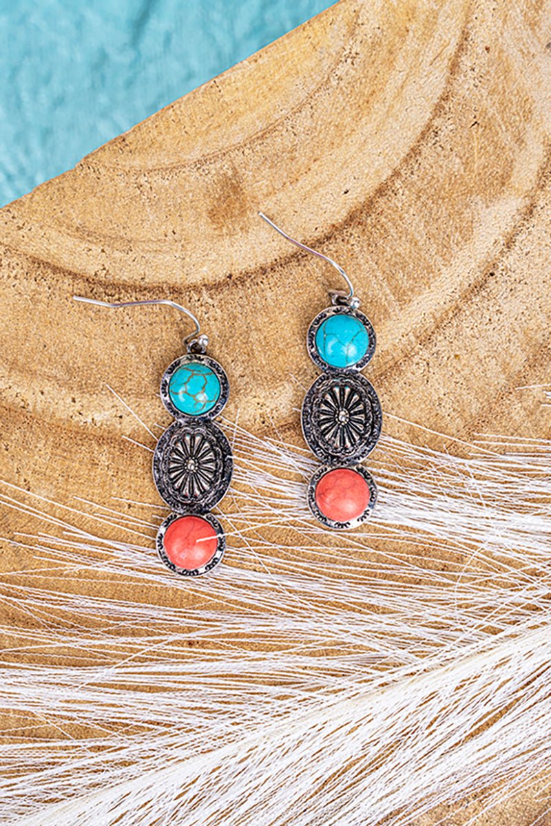 Turquoise & Orange Sadie Summit Earrings