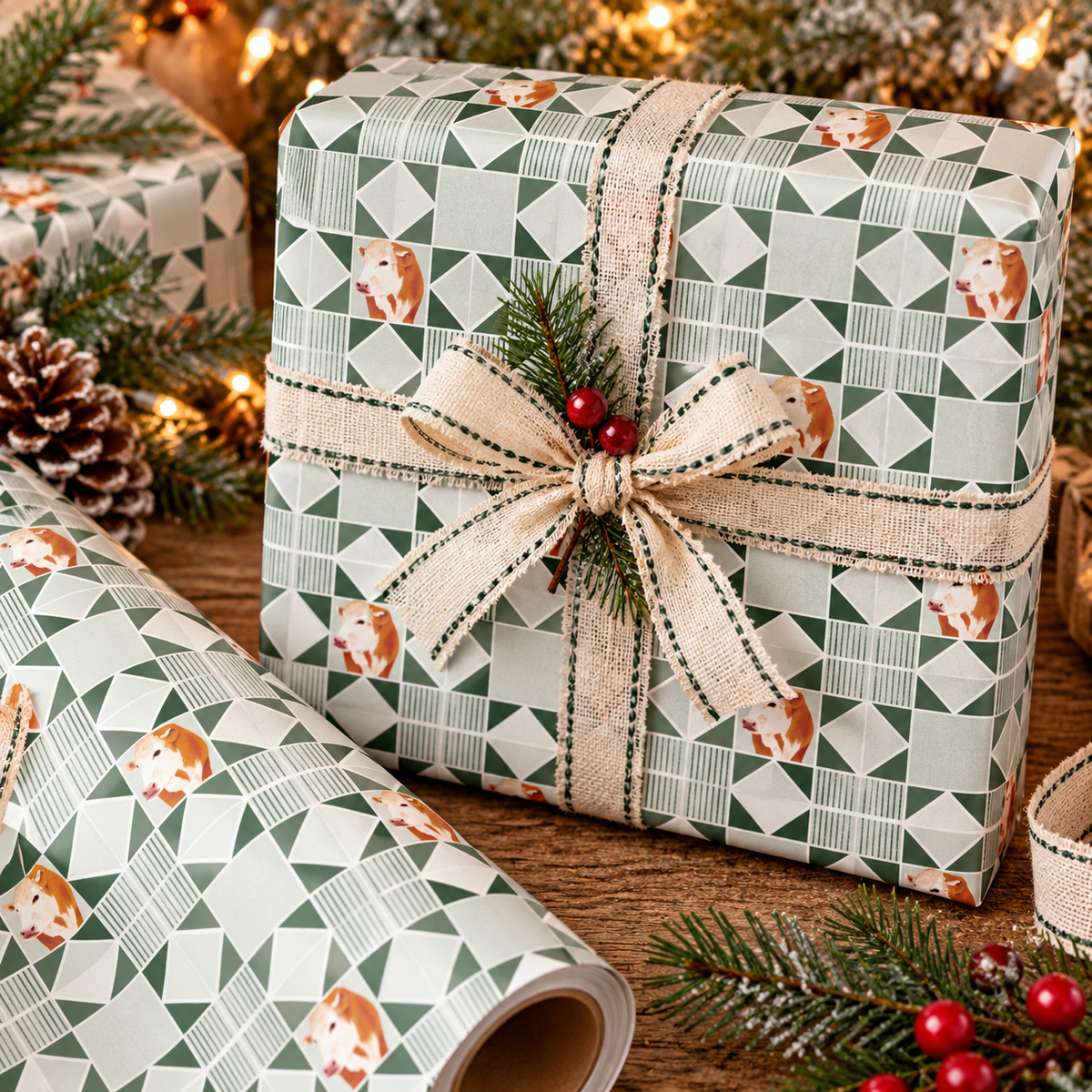 Hereford Quilt Wrapping Paper
