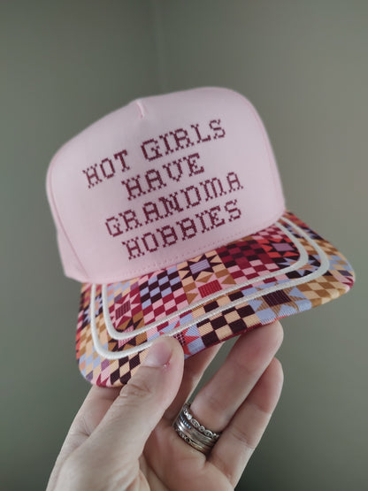 Hot Girls Have Grandma Hobbies Trucker Hat-preorder ships 6/14