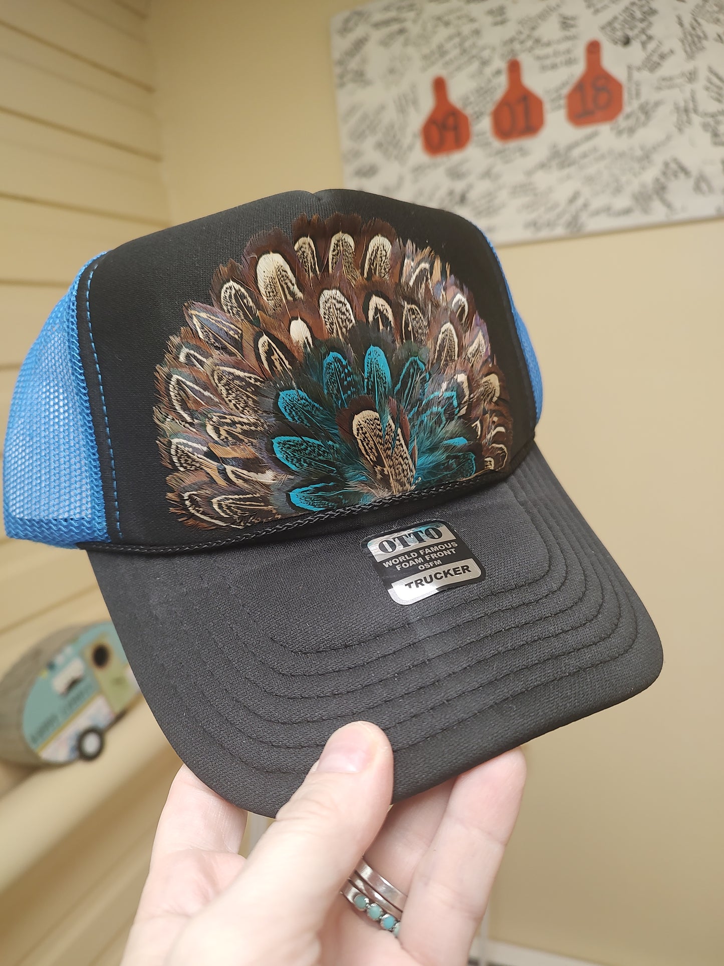Feather Trucker Hats
