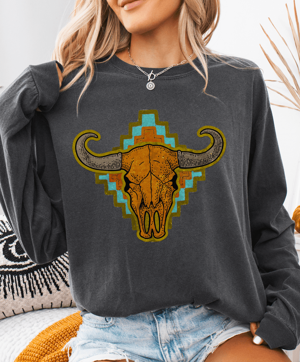 Southwestern Skull Long Sleeve Comfort Color (Copy)