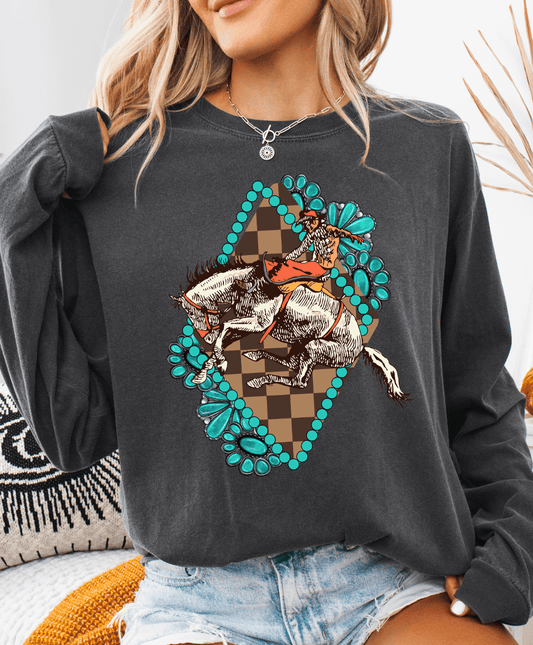 Cowboy Diamond Long Sleeve Comfort Color