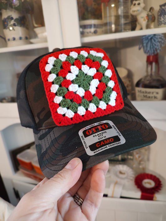 Christmas Granny Square Hat